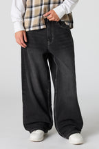 Wide Leg Washed Black Jean