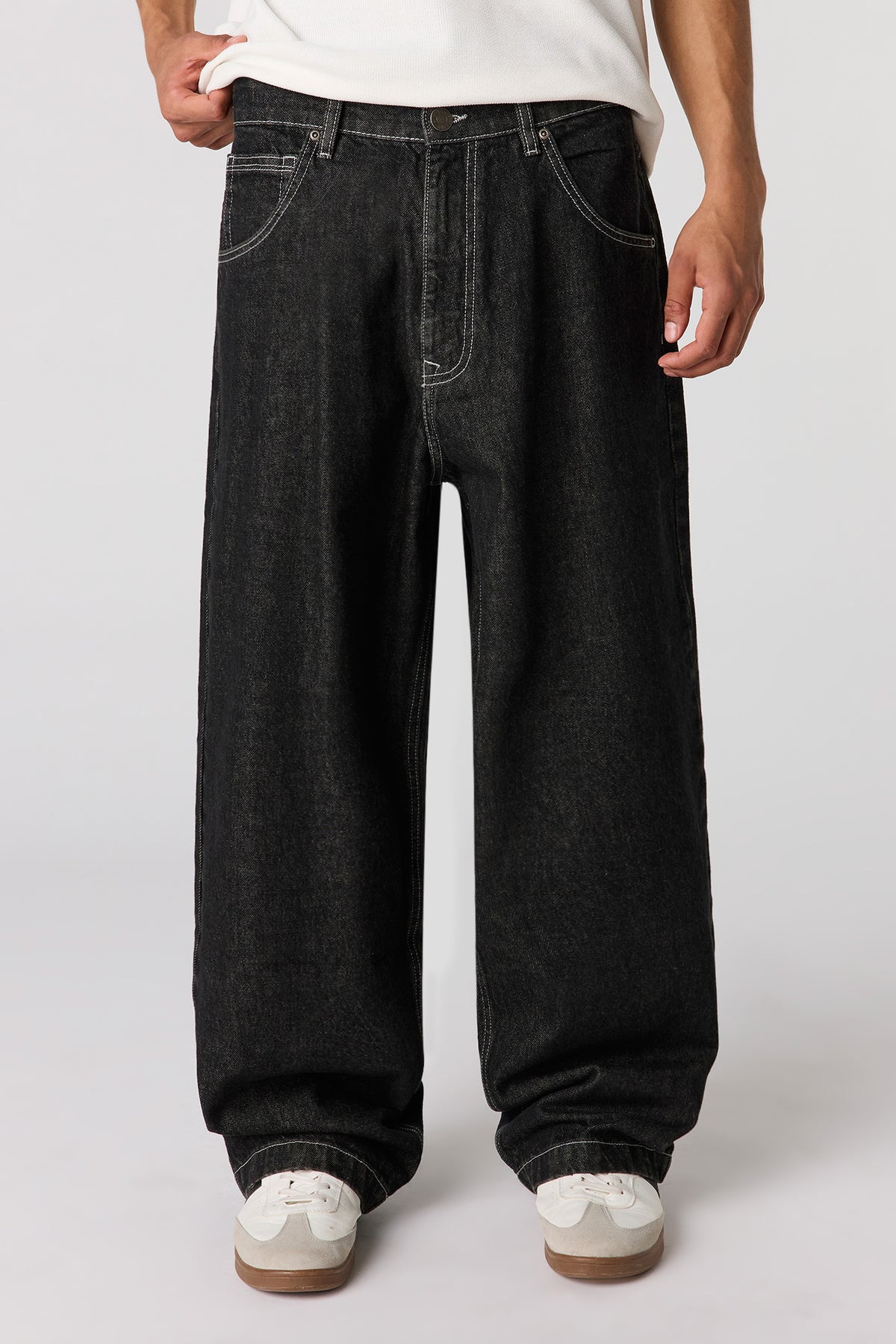 Super Baggy Black Rinse Jean - Solid Black