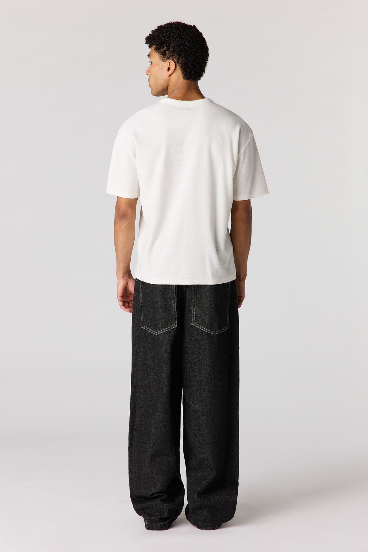 Alt View 3. Super Baggy Black Rinse Jean - Solid Black