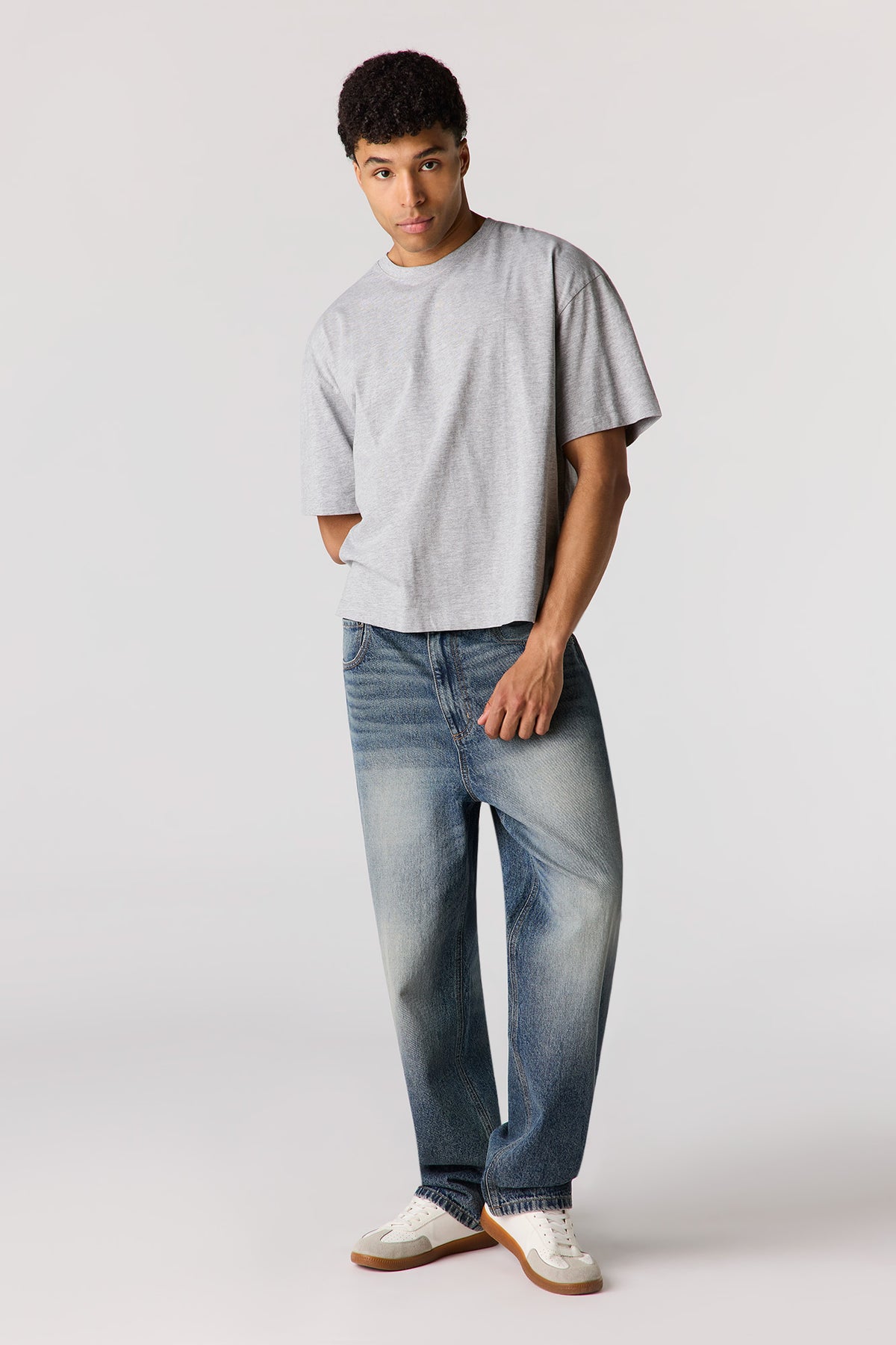 Alt View 2. Baggy Washed Dark Jean - Midnight Blue