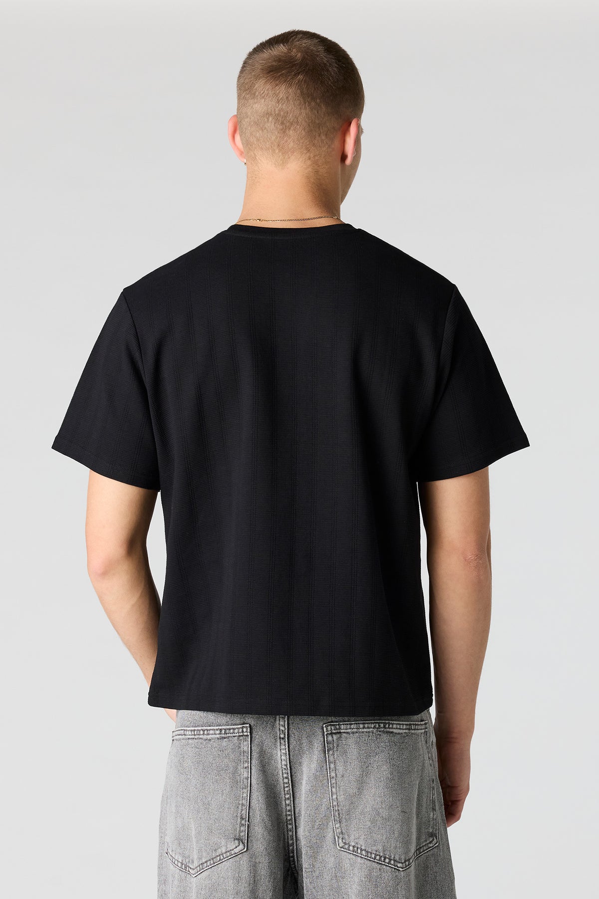 Alt View 2. Textured T-Shirt - Black