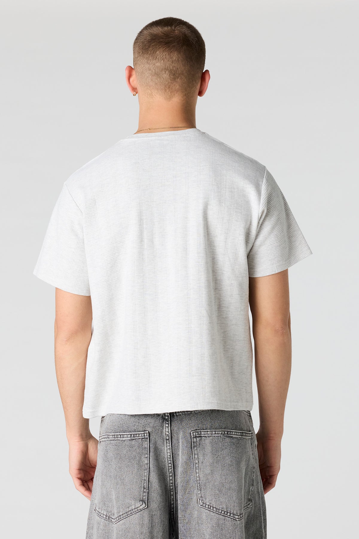 Alt View 2. Textured T-Shirt - Heather Grey
