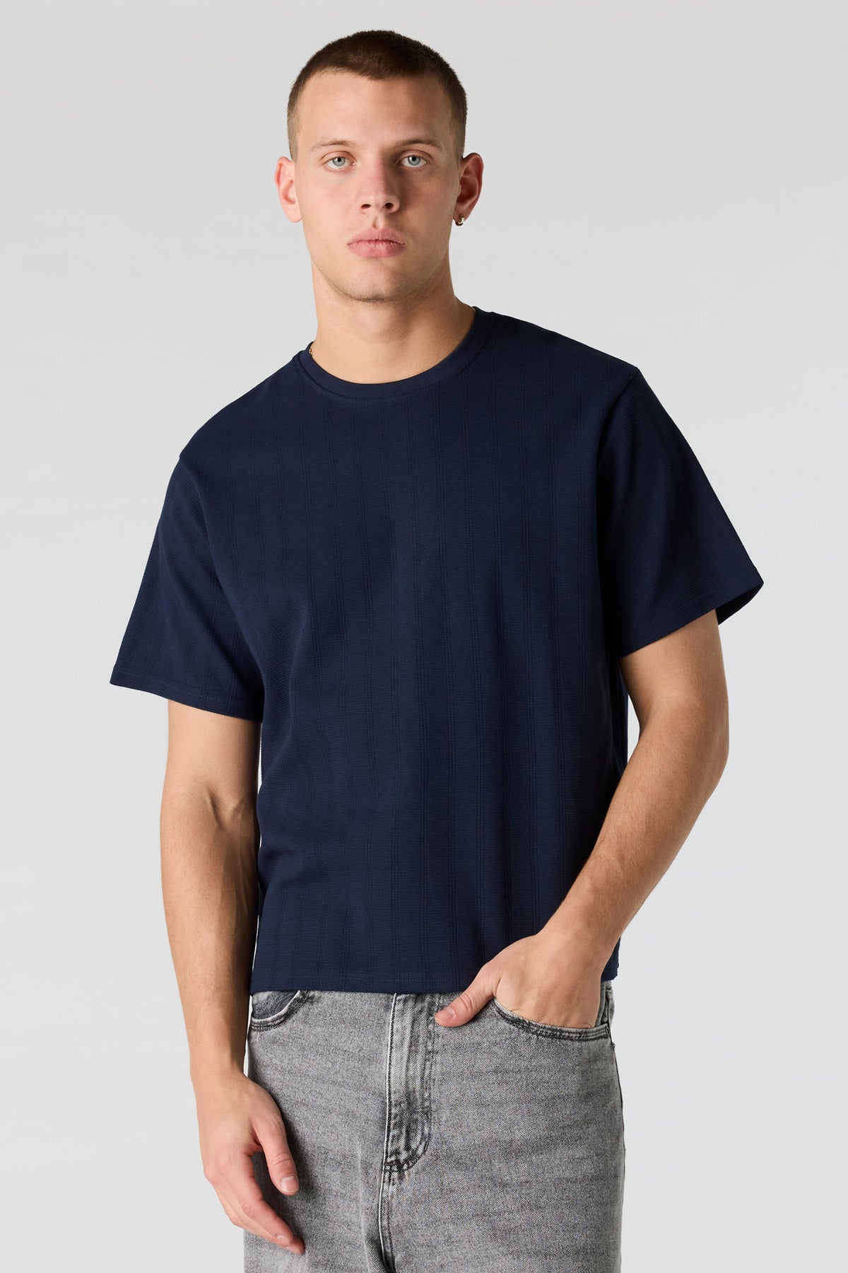 Textured T-Shirt - Navy