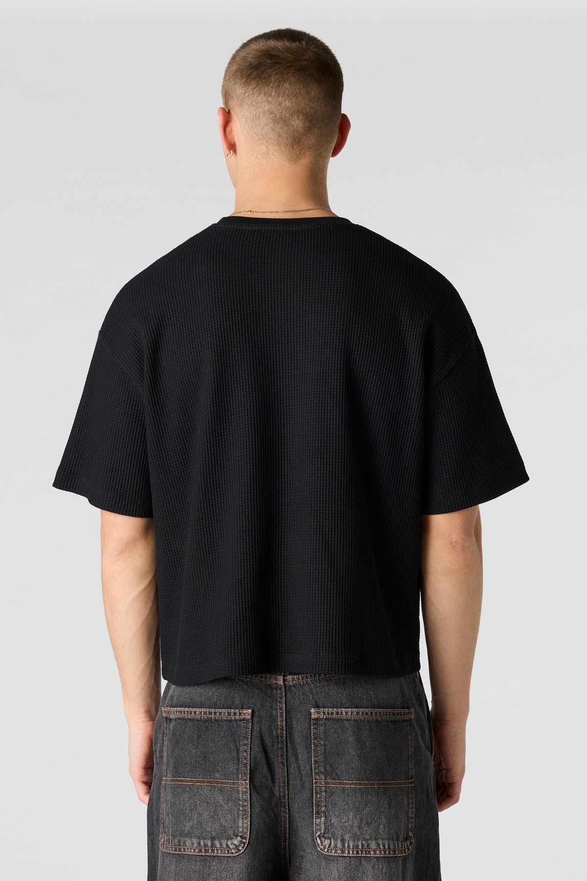 Alt View 5. Textured Boxy T-Shirt - Heather Grey