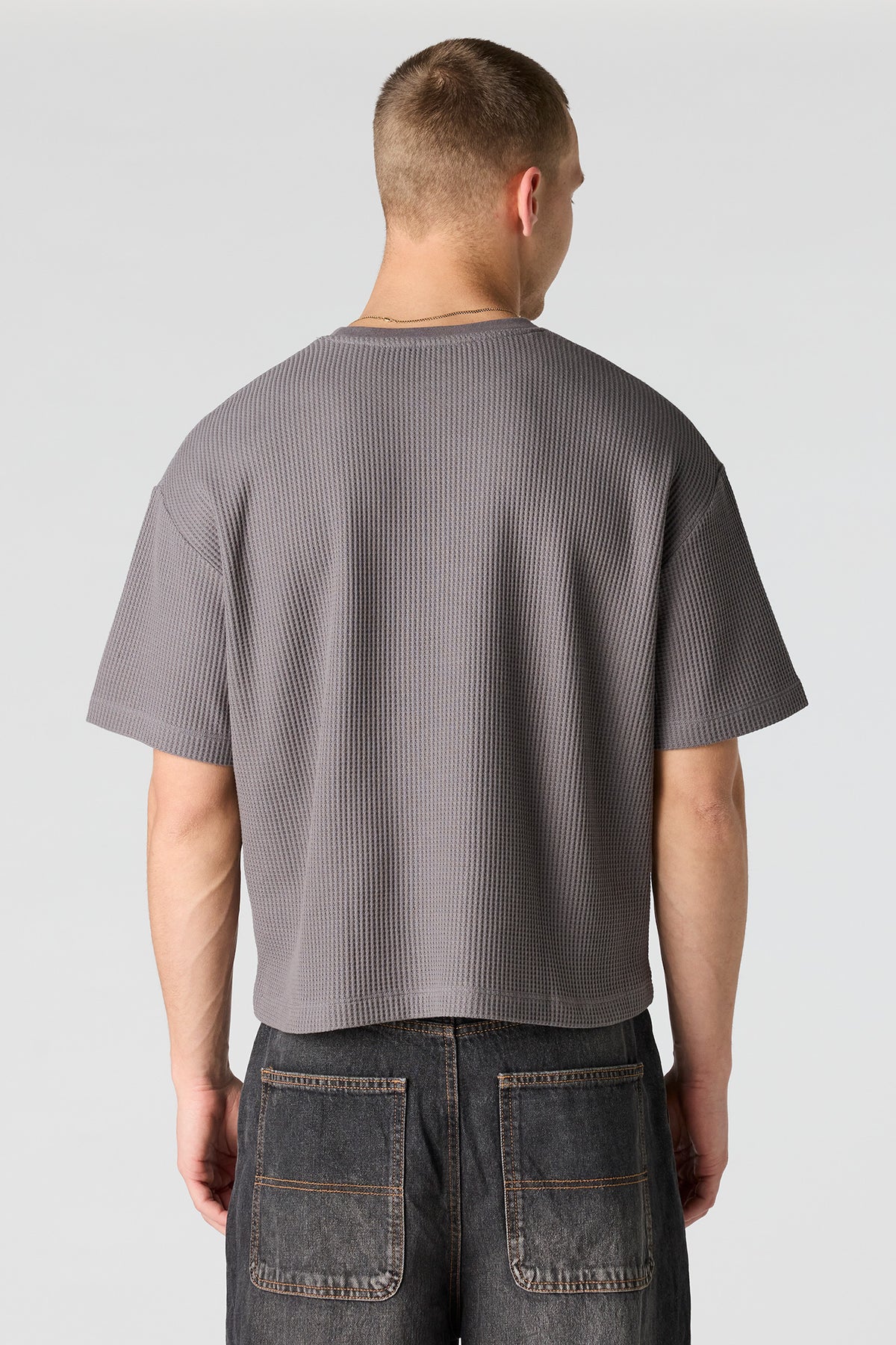 Alt View 8. Textured Boxy T-Shirt - Heather Grey