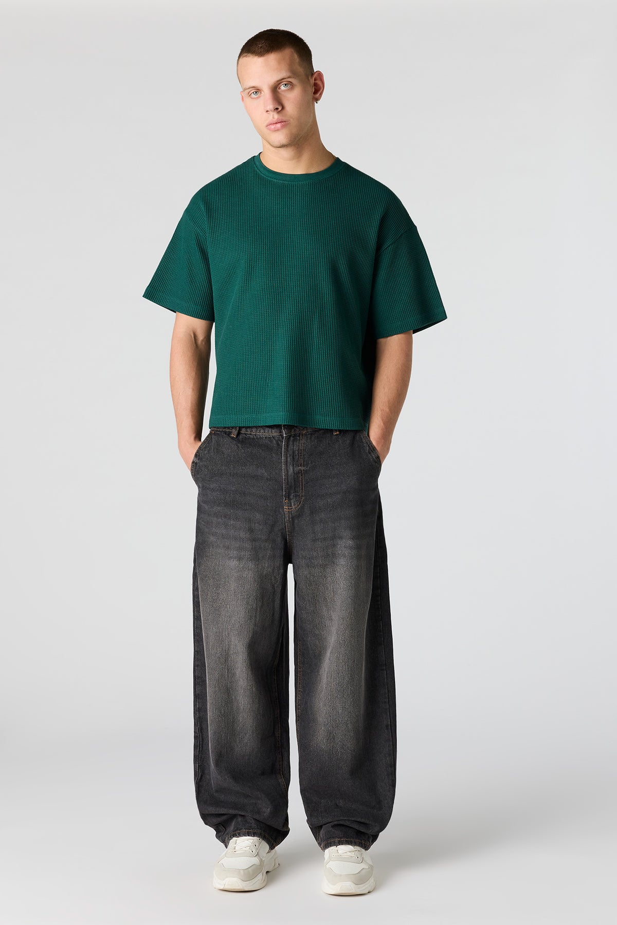 Alt View 15. Textured Boxy T-Shirt - Heather Grey