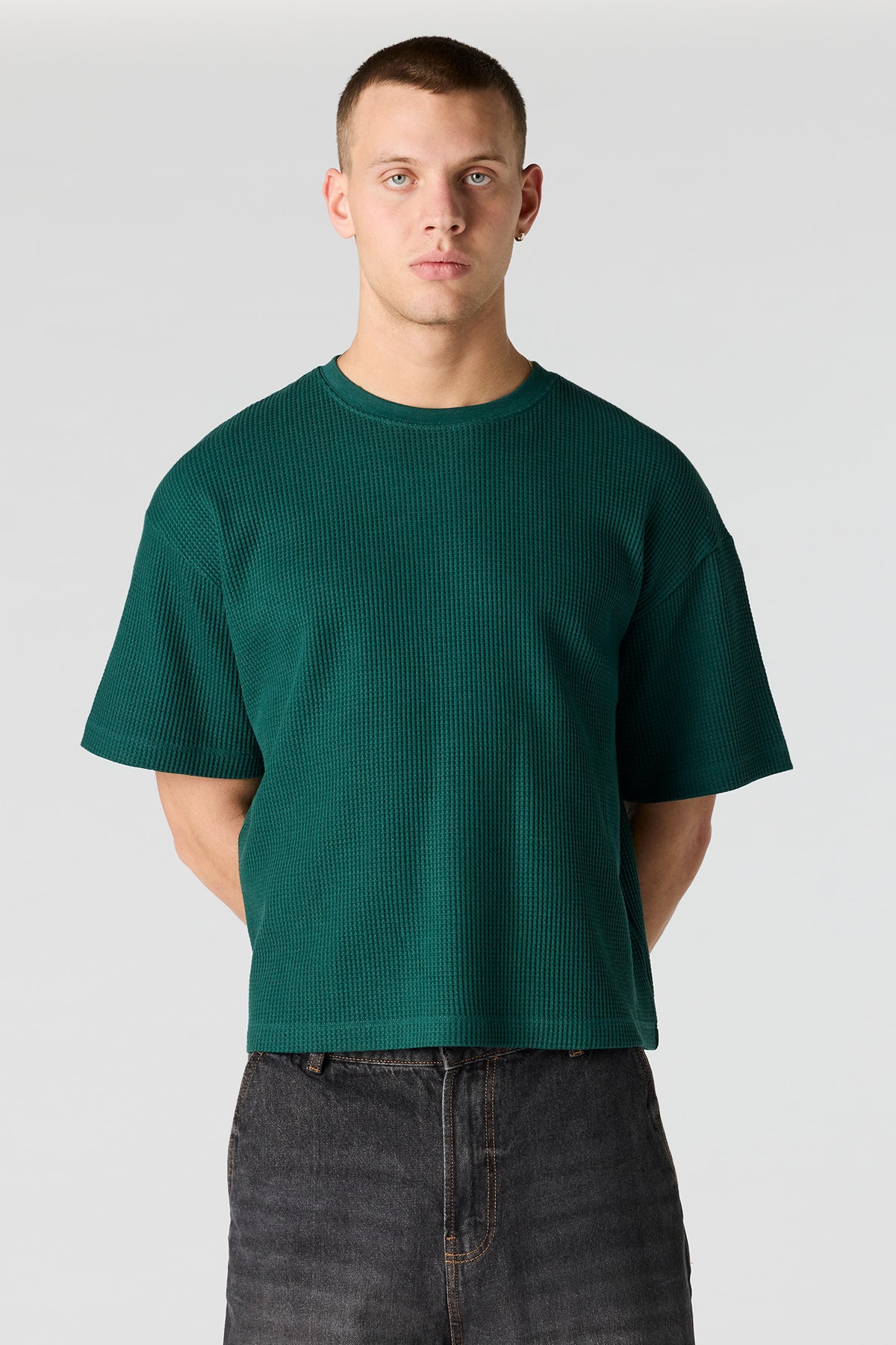 Alt View 13. Textured Boxy T-Shirt - Heather Grey