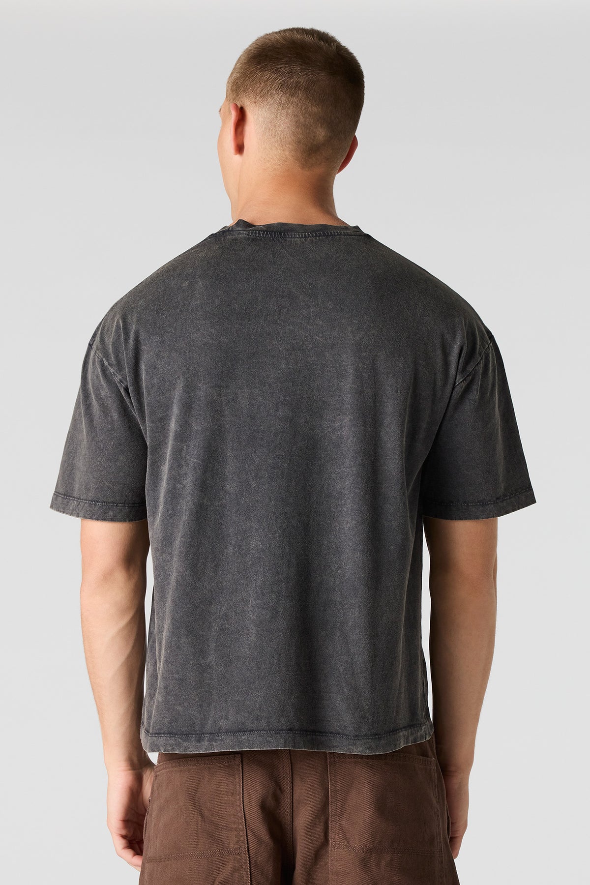 Alt View 2. Limited Edition Embroidered Washed T-Shirt - Dark Grey