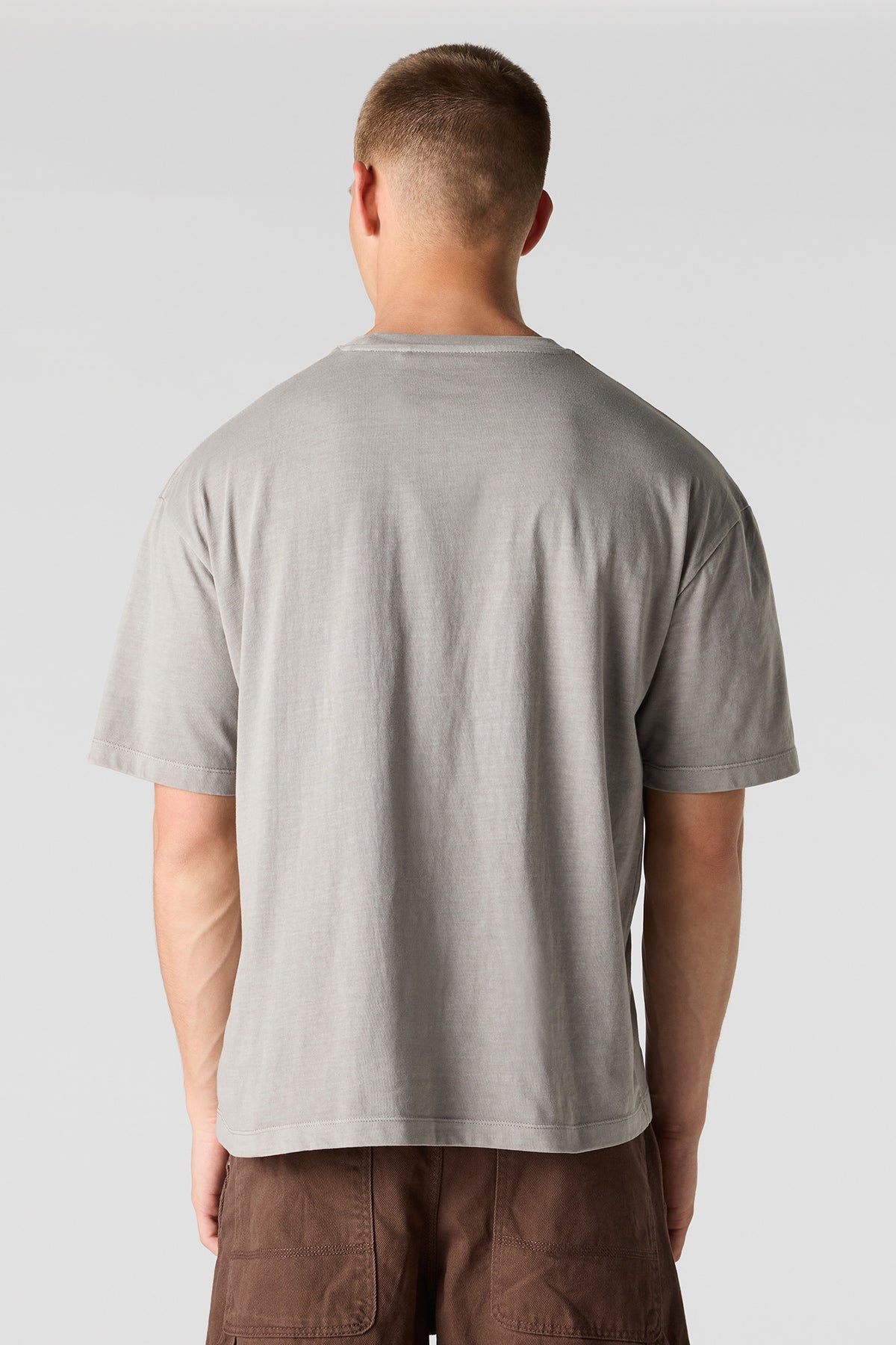Alt View 2. Limited Edition Embroidered Washed T-Shirt - Light Grey