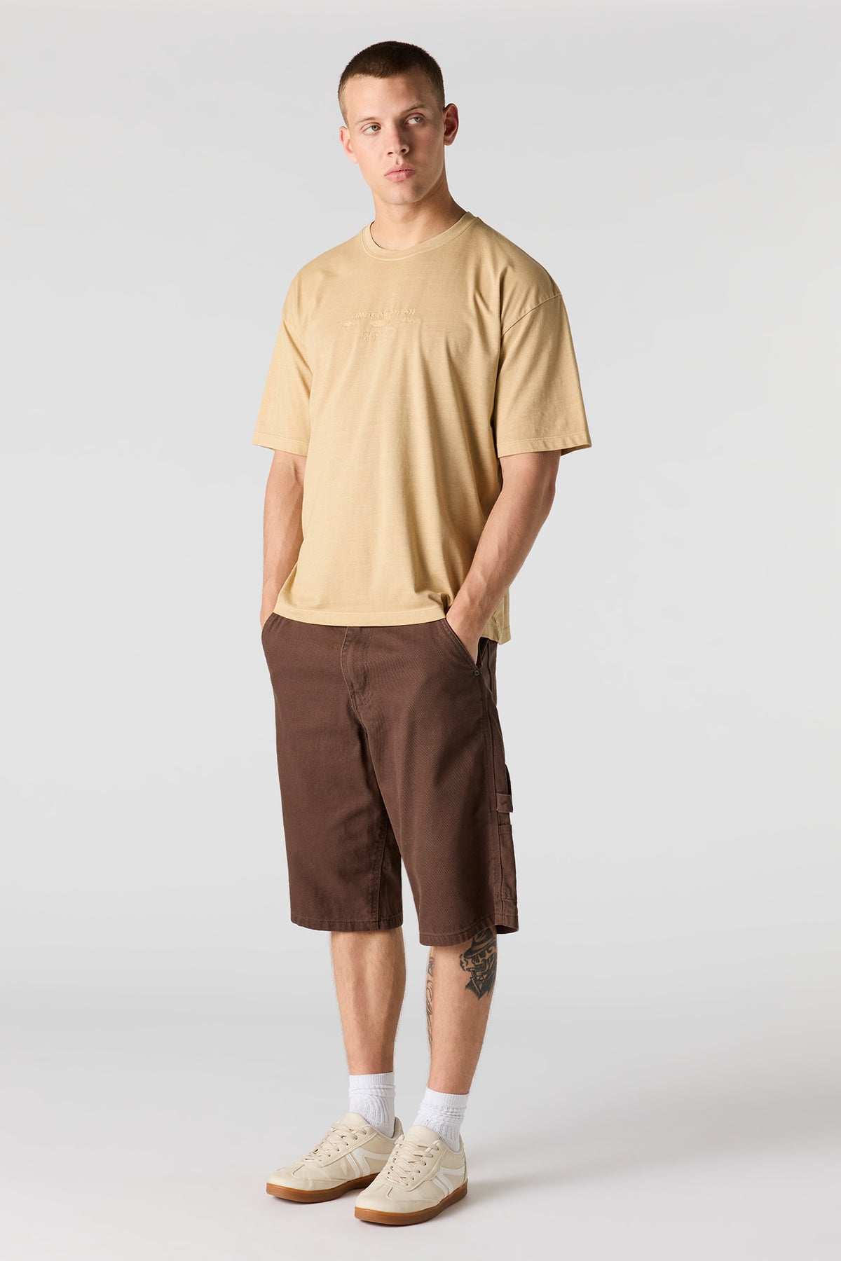 Alt View 3. Limited Edition Embroidered Washed T-Shirt - Natural