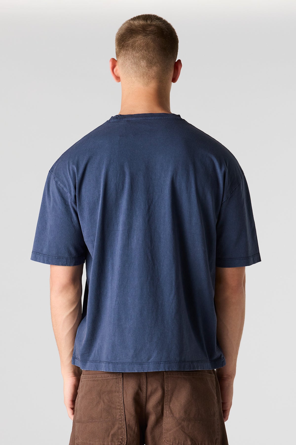 Alt View 2. Limited Edition Embroidered Washed T-Shirt - Navy