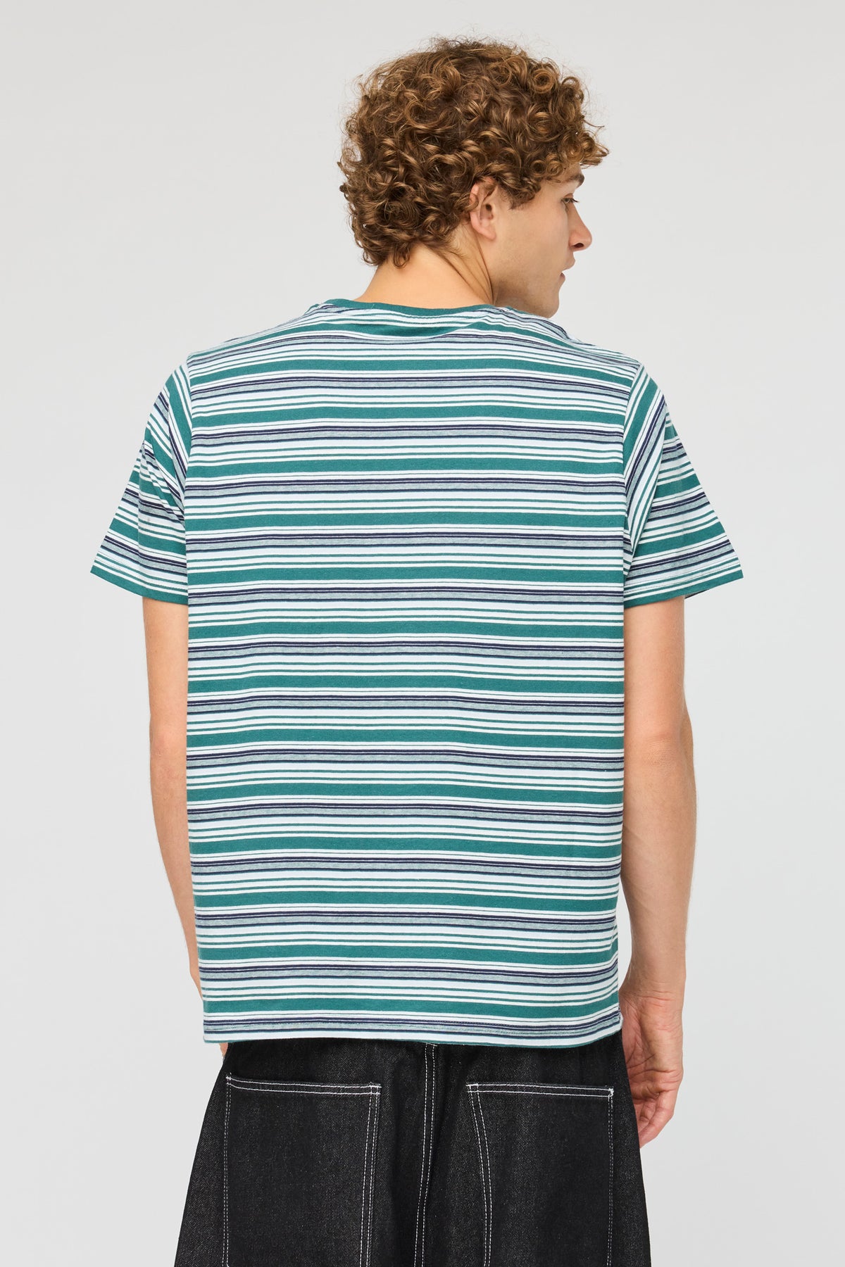 Alt View 2. Graphic Striped T-Shirt - Green
