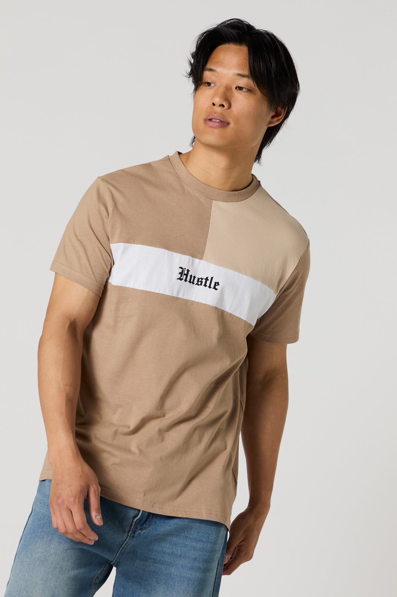 Hustle Graphic Colourblock T-Shirt