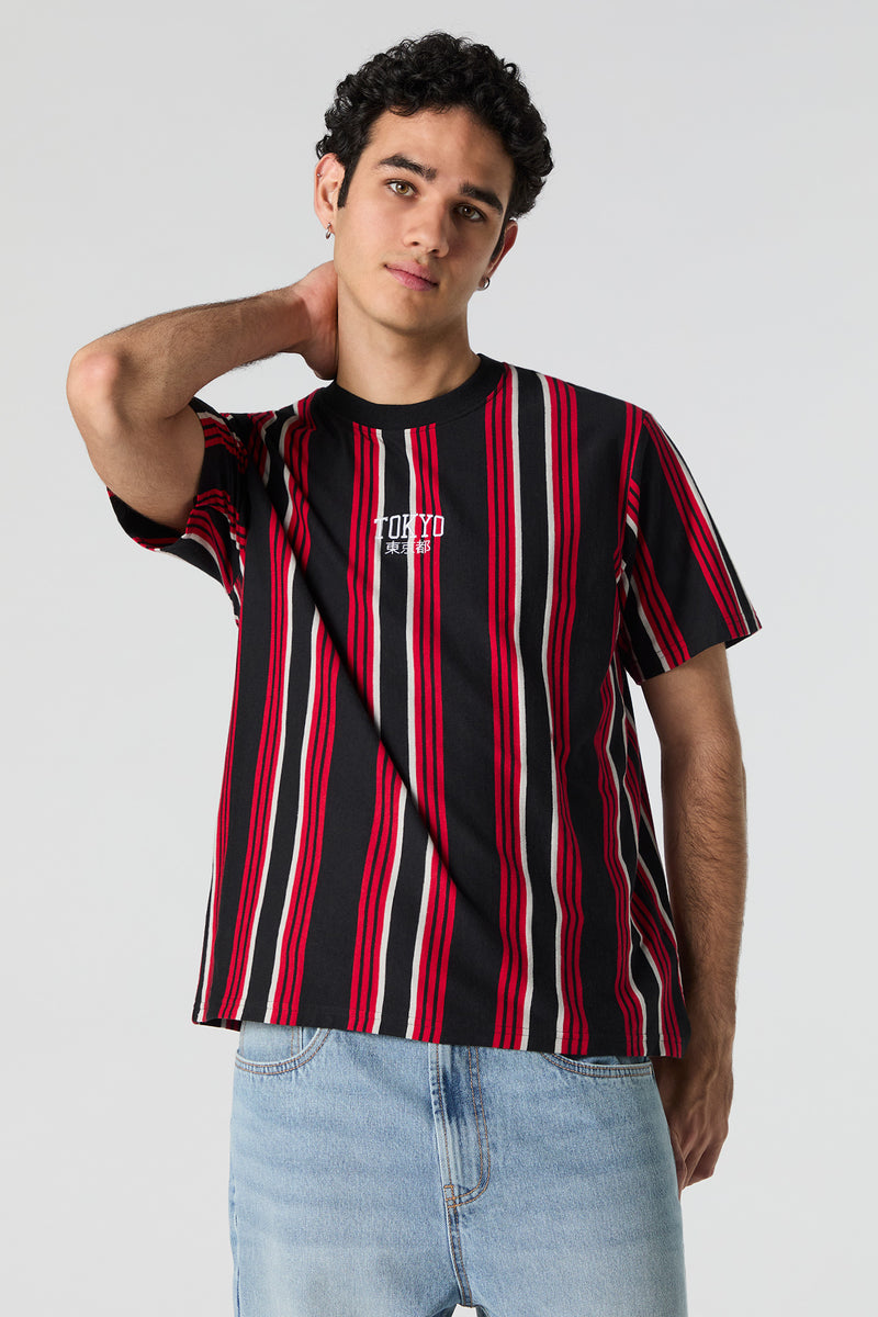 Embroidered Striped T-Shirt