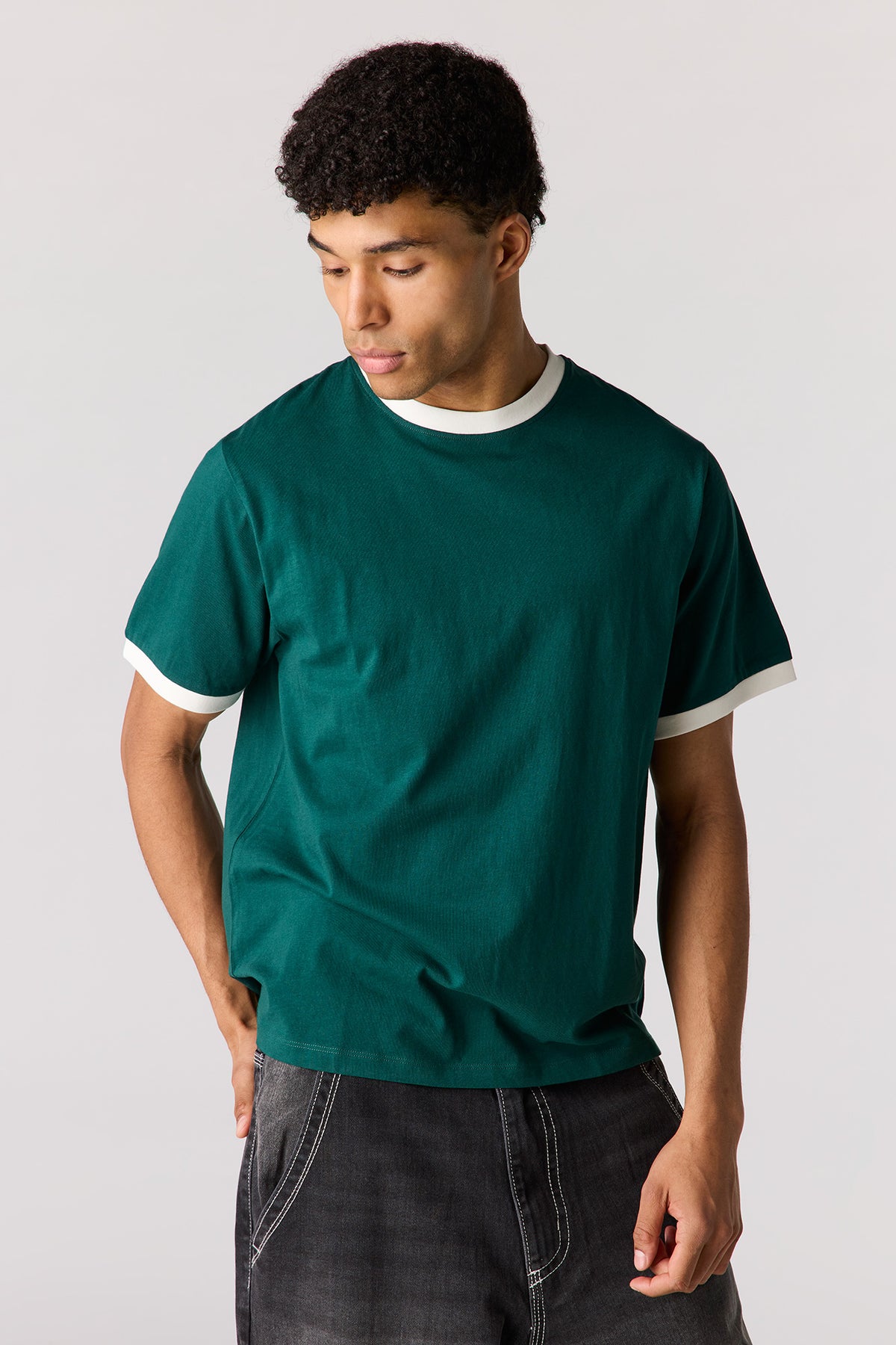 T-shirt à liséré contrastant