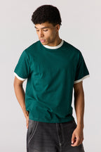 T-shirt à liséré contrastant