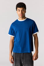 T-shirt à liséré contrastant