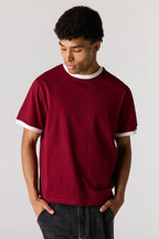 T-shirt à liséré contrastant