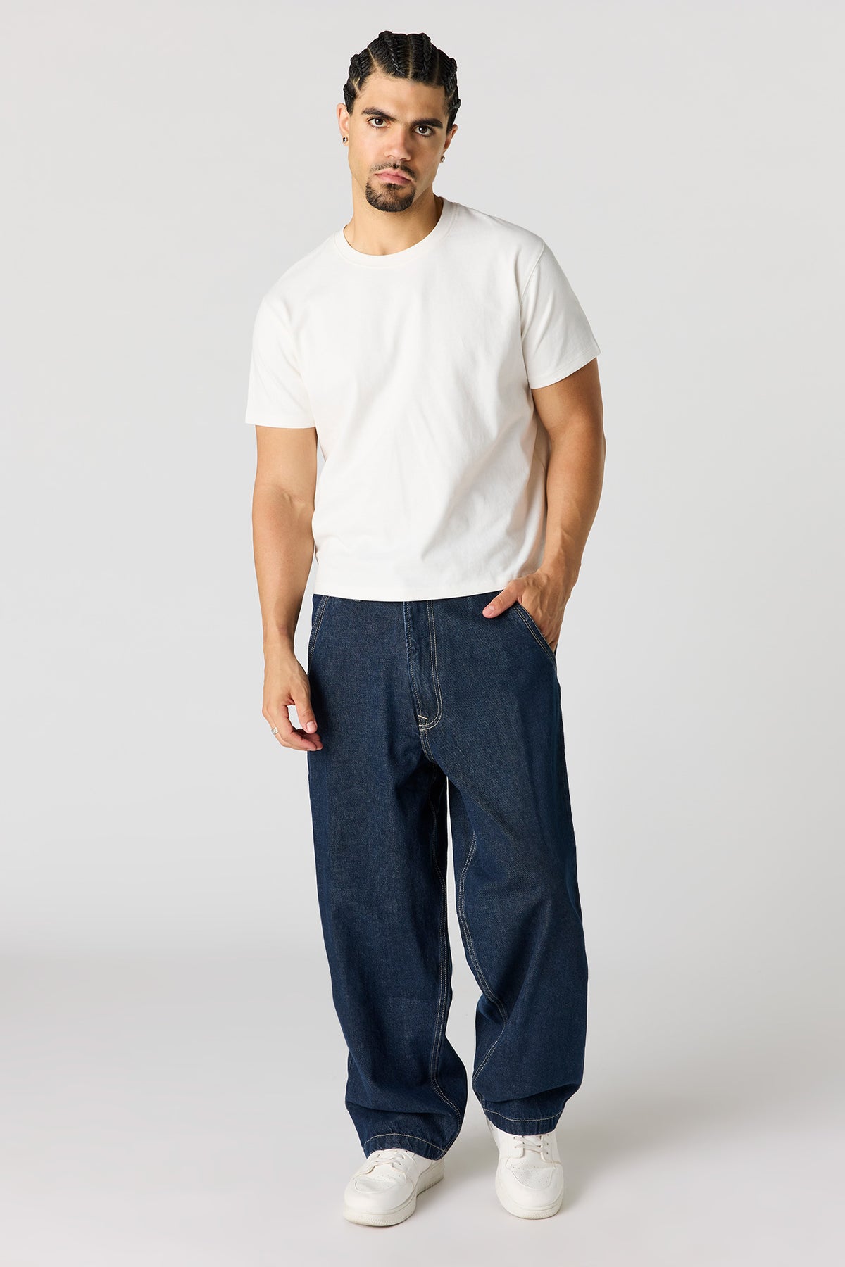 Alt View 3. Boxy Crewneck T-Shirt - White