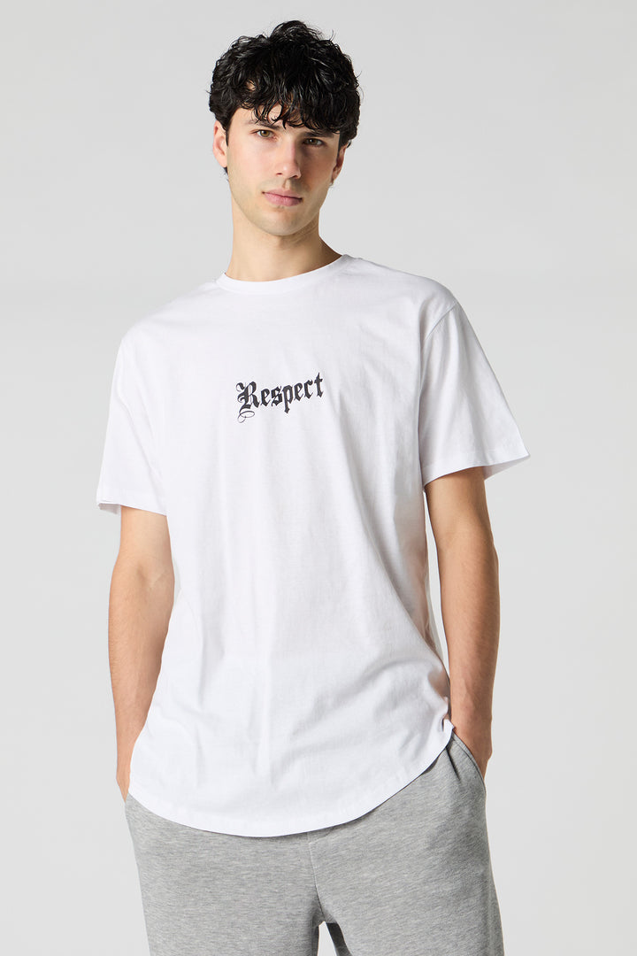 T-shirt imprimé avec ourlet arrondi