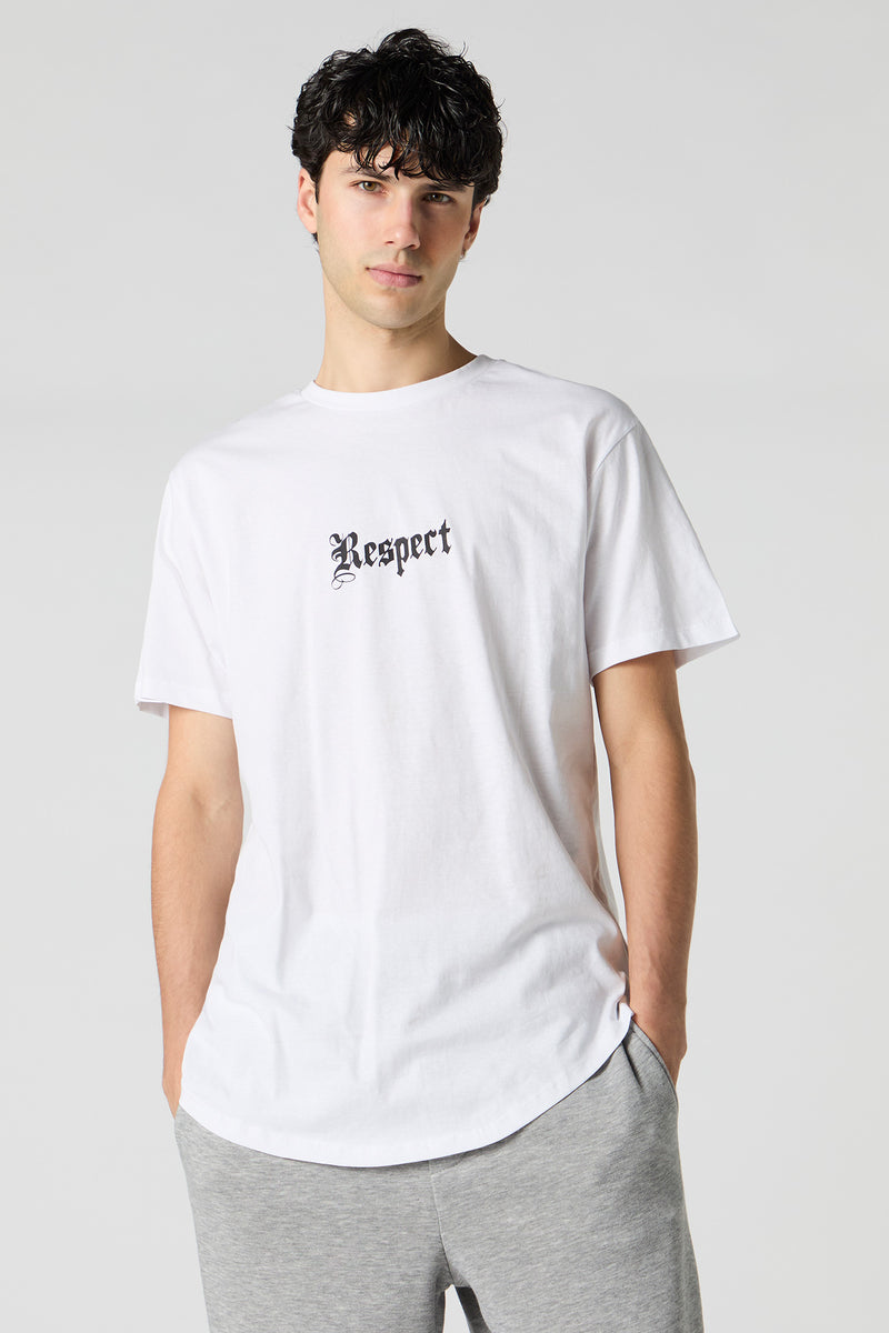 T-shirt imprimé avec ourlet arrondi