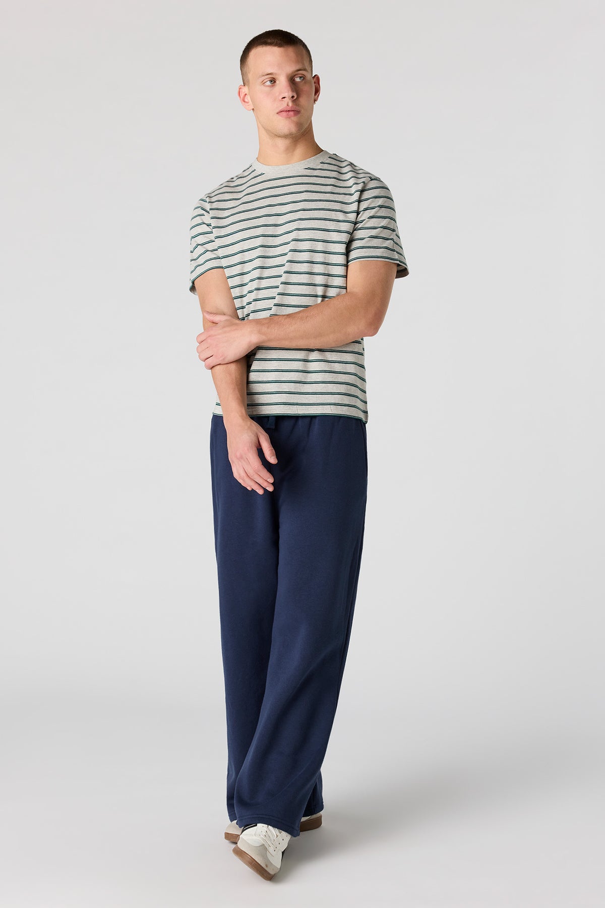 Alt View 3. Striped T-Shirt - Heather Grey