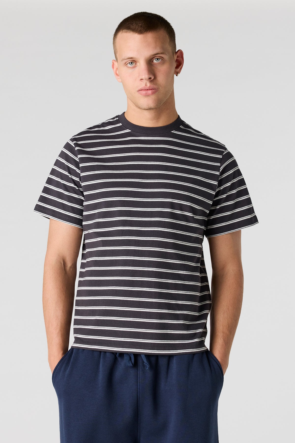Striped T-Shirt - Dark Grey