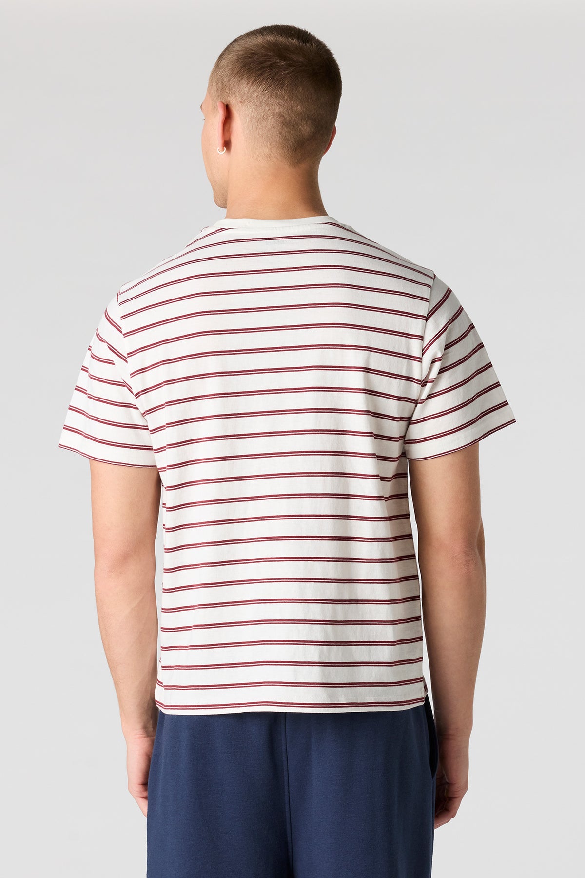 Alt View 2. Striped T-Shirt - White