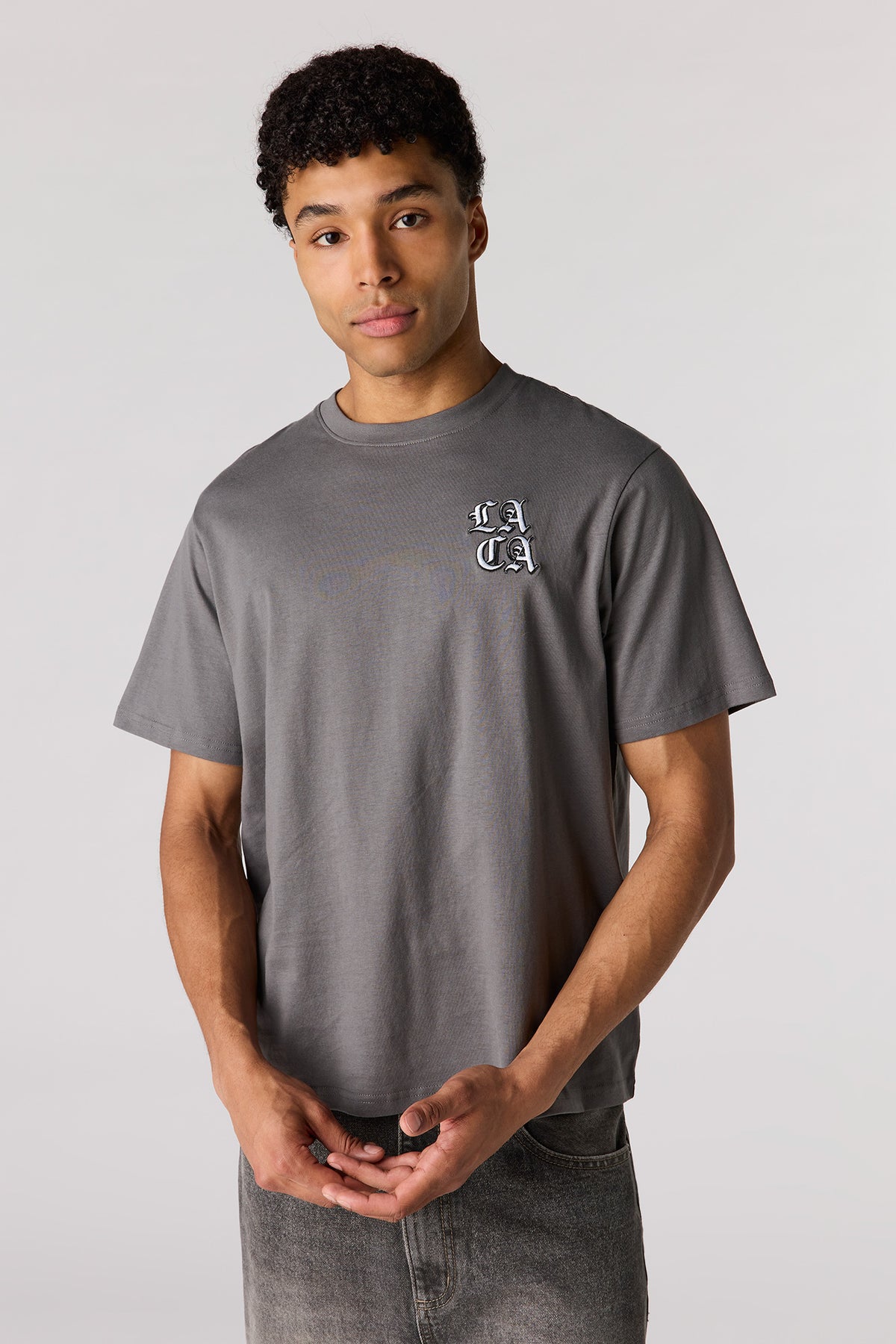 Embroidered T-Shirt - Dark Grey