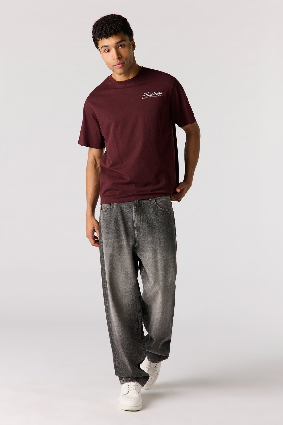 Alt View 3. Embroidered T-Shirt - Brown