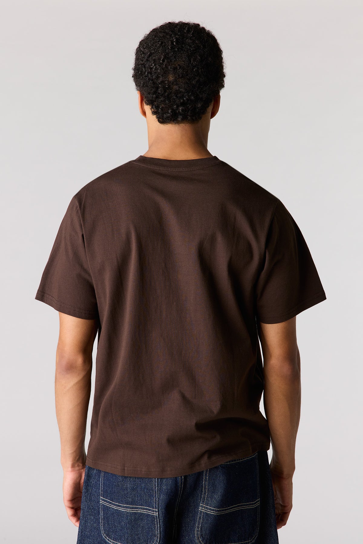 Alt View 2. Embroidered T-Shirt - Brown