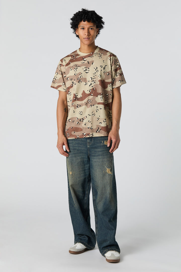 GAME Camouflage Print T-Shirt - Urban Camo Tee In Size S, 35% Cotton 65% Polyester