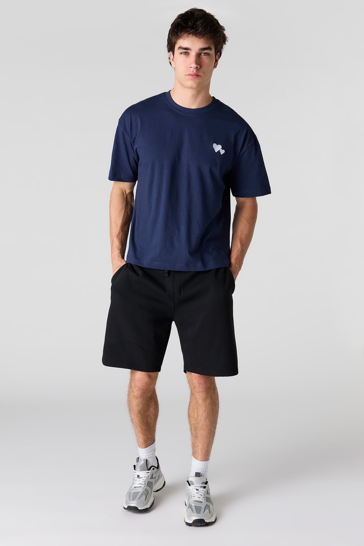 Alt View 3. Embroidered Boxy T-Shirt - Blue
