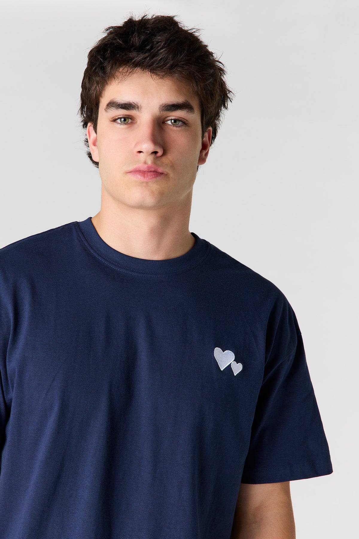 Alt View 4. Embroidered Boxy T-Shirt - Blue