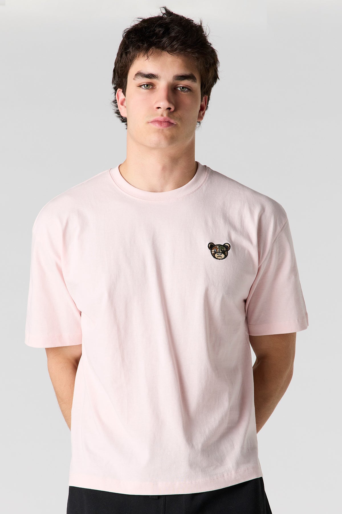 Embroidered Boxy T-Shirt - Pink