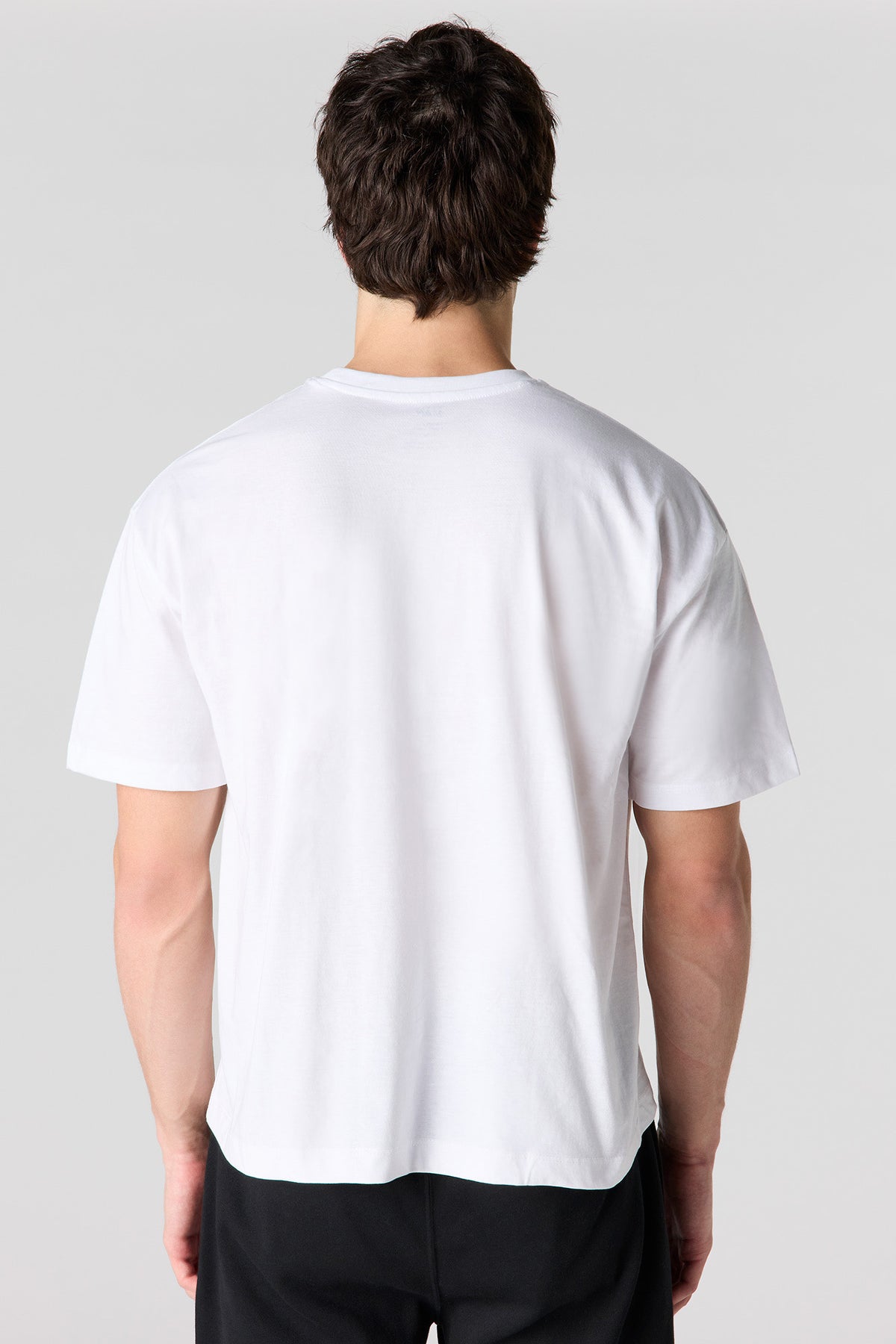Alt View 4. Embroidered Boxy T-Shirt - Black with White