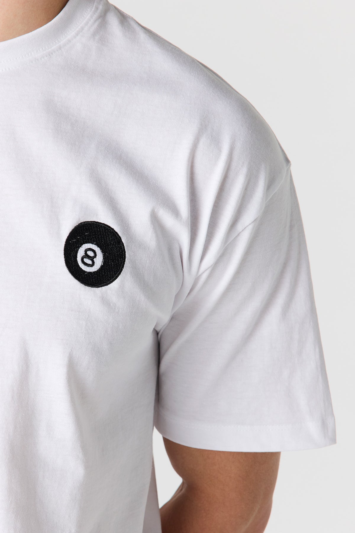Alt View 3. Embroidered Boxy T-Shirt - Black with White