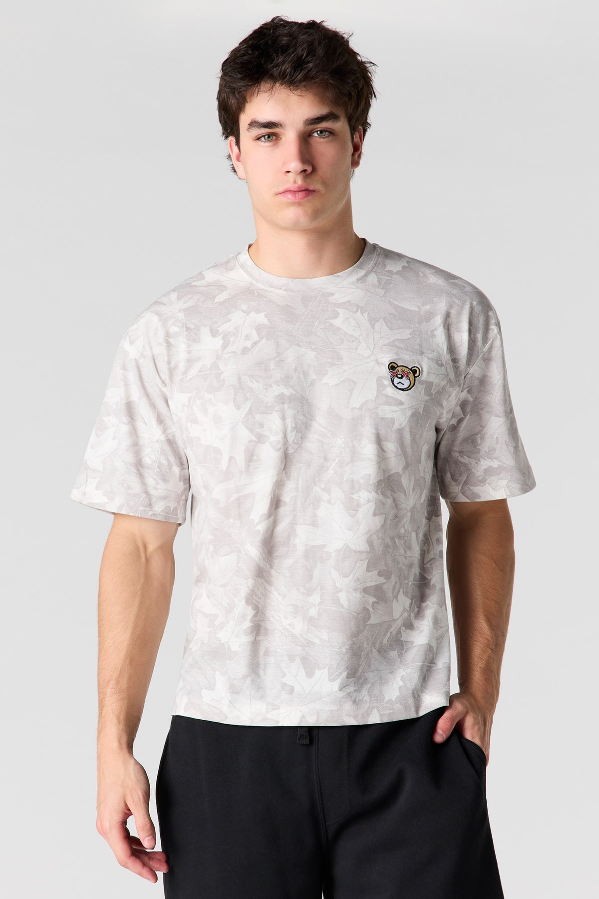 Embroidered Boxy T-Shirt - Camouflage