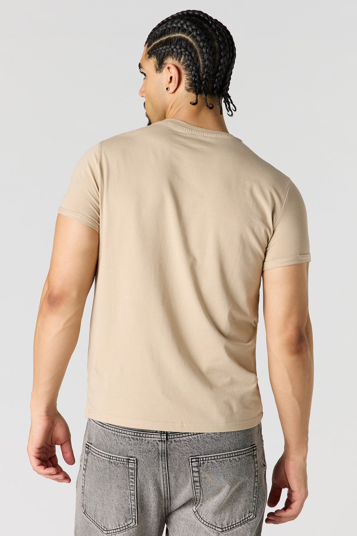 Alt View 2. Slim Crewneck T-Shirt - Natural