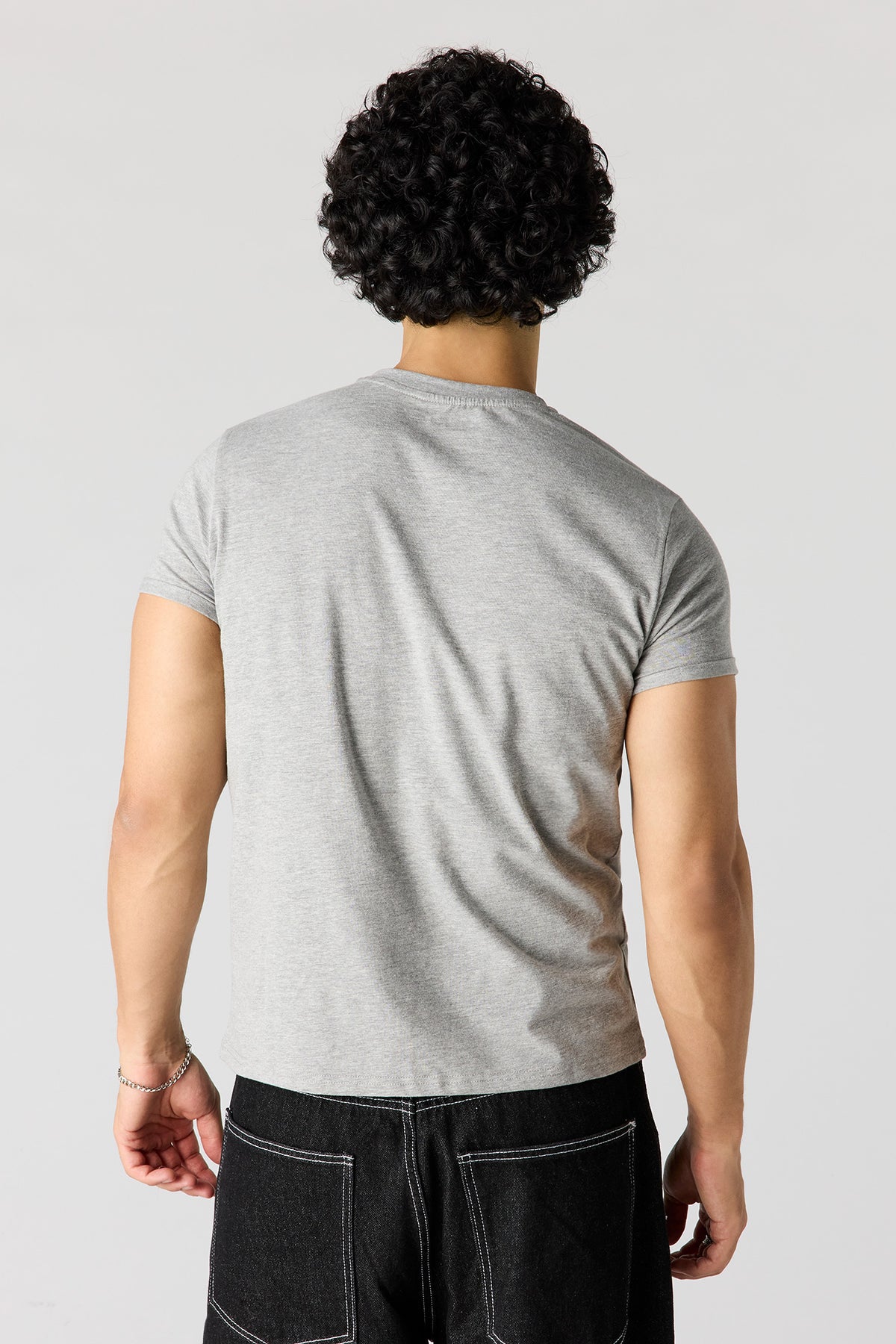 Alt View 2. Slim Crewneck T-Shirt - Heather Grey