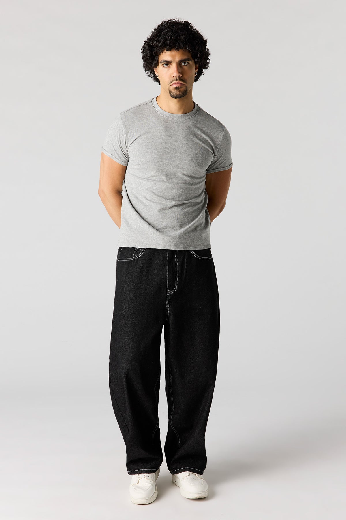 Alt View 3. Slim Crewneck T-Shirt - Heather Grey