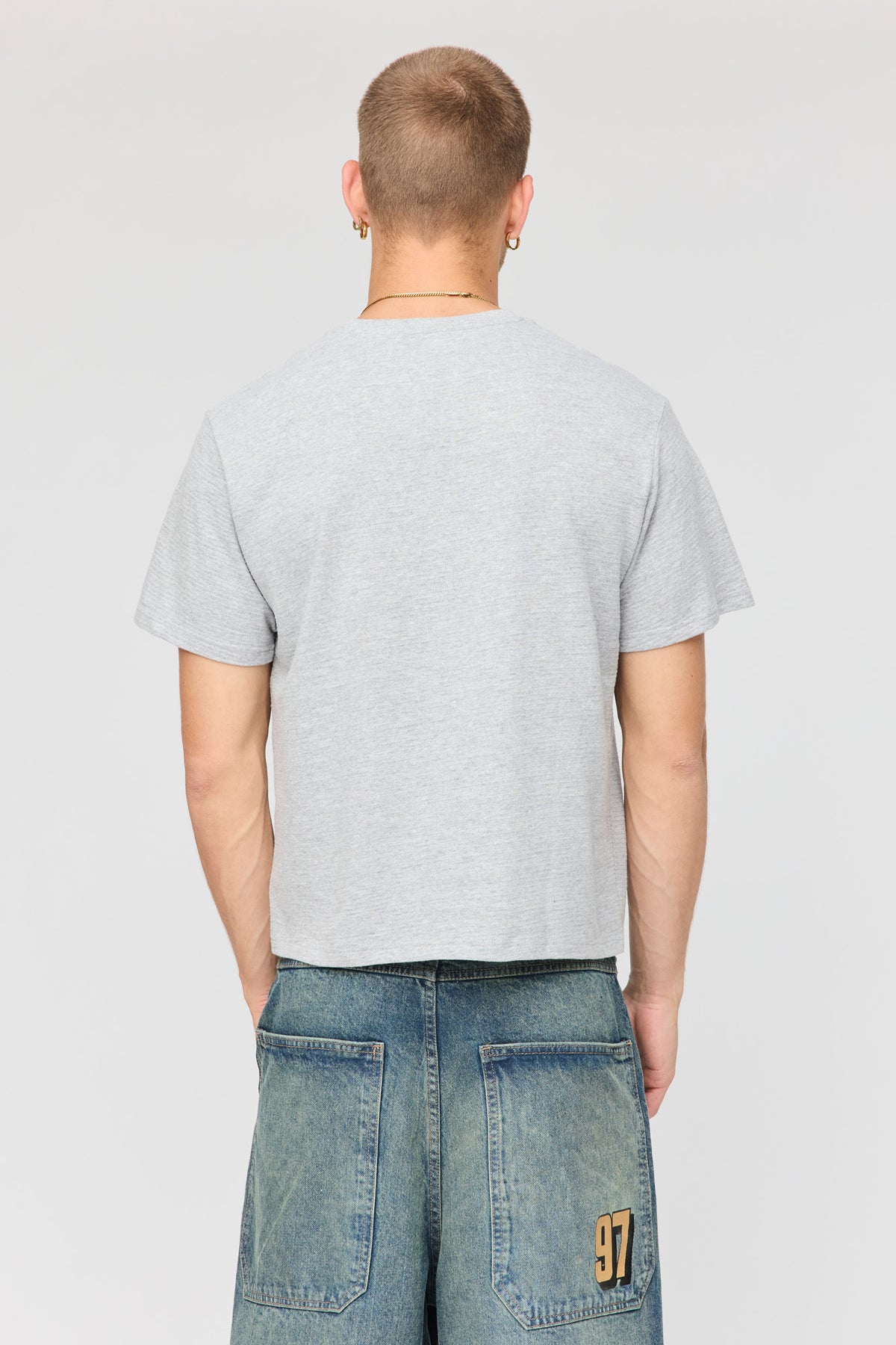 Alt View 2. Textured T-Shirt - Heather Grey