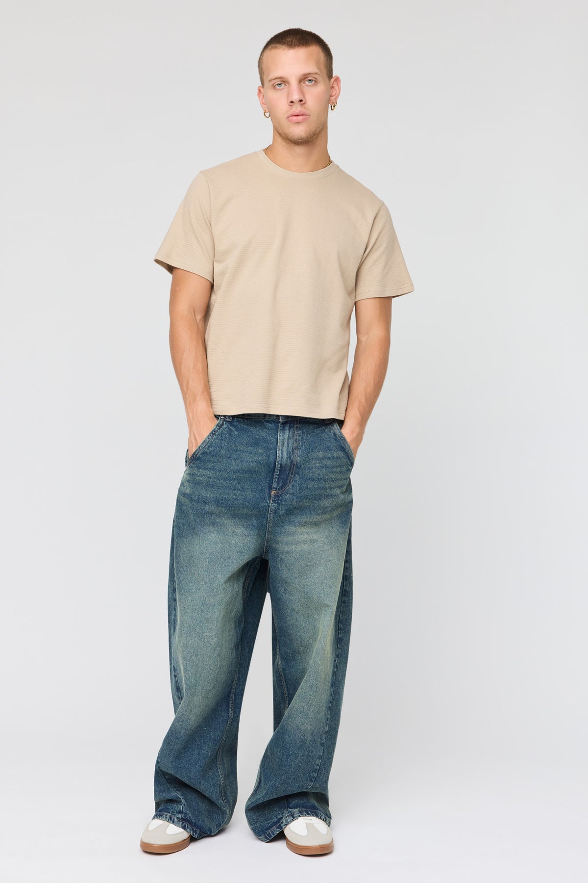Alt View 3. Textured T-Shirt - Natural