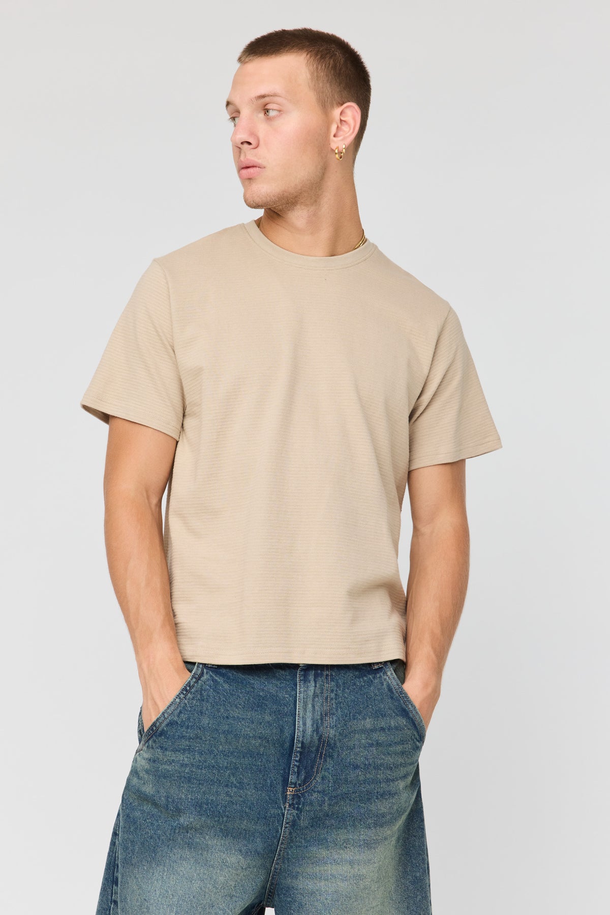 Textured T-Shirt - Natural
