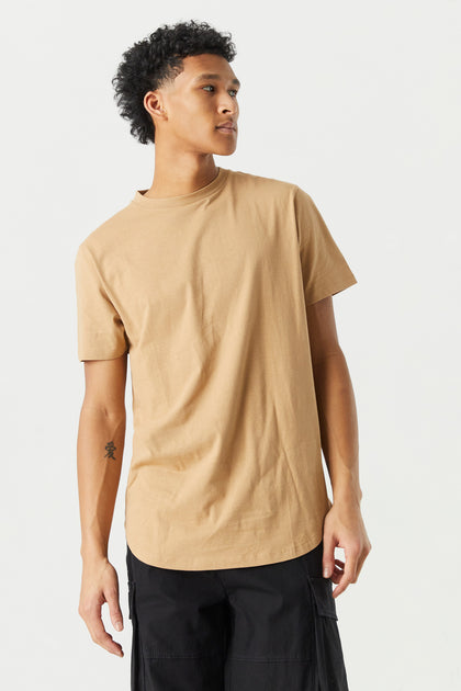 Basic Curved Hem T-Shirt