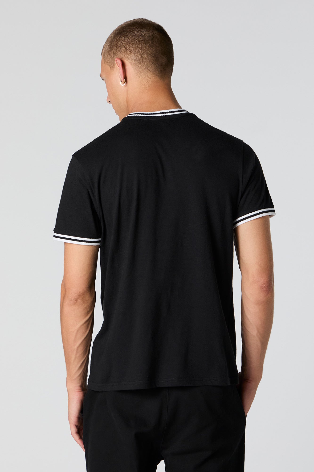 Painless Embroidered Contrast Trim T-Shirt