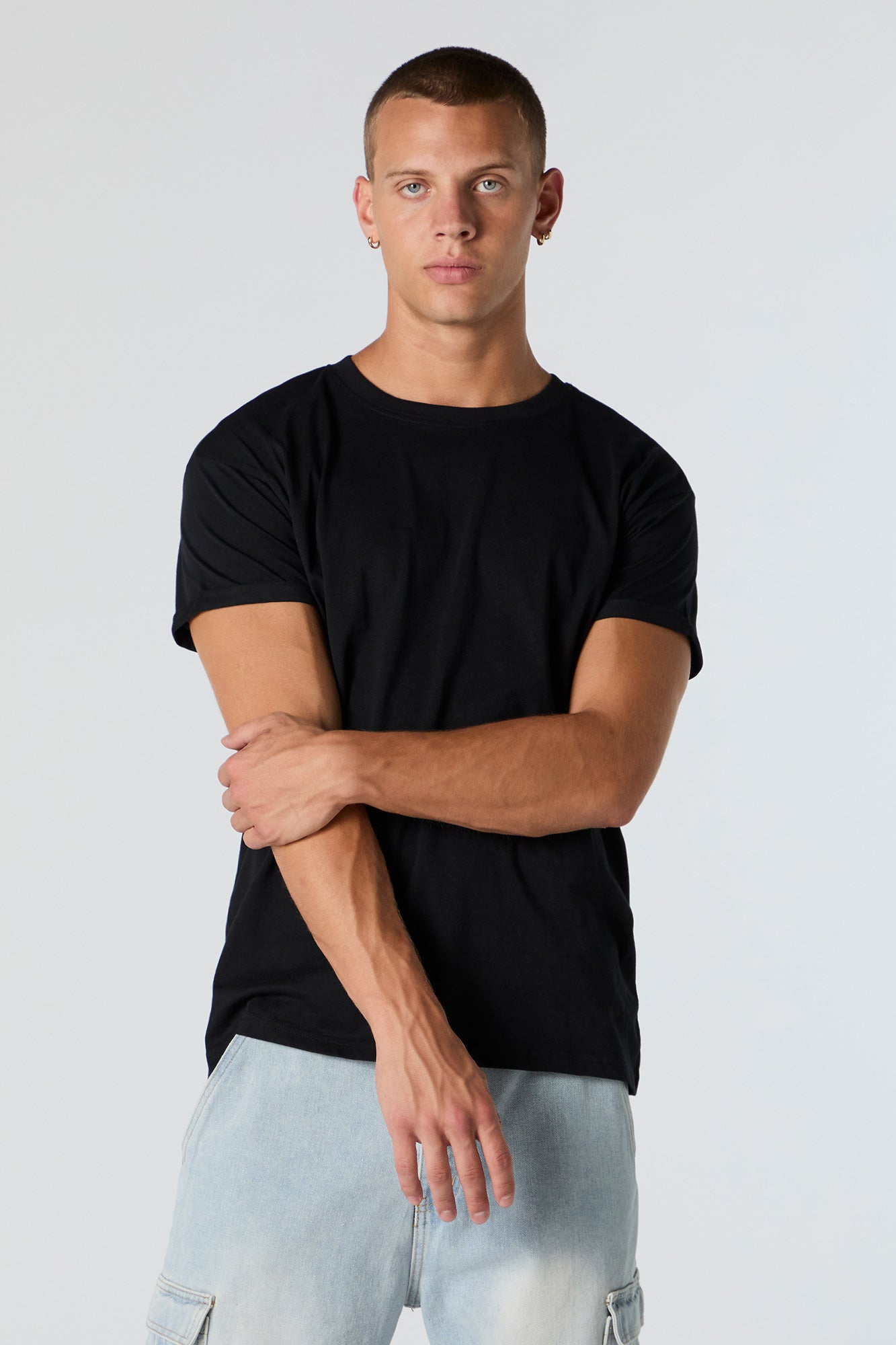 Rolled Sleeve Crewneck T-Shirt