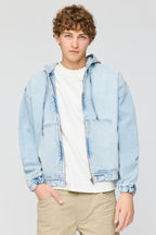Blouson aviateur à capuchon en denim