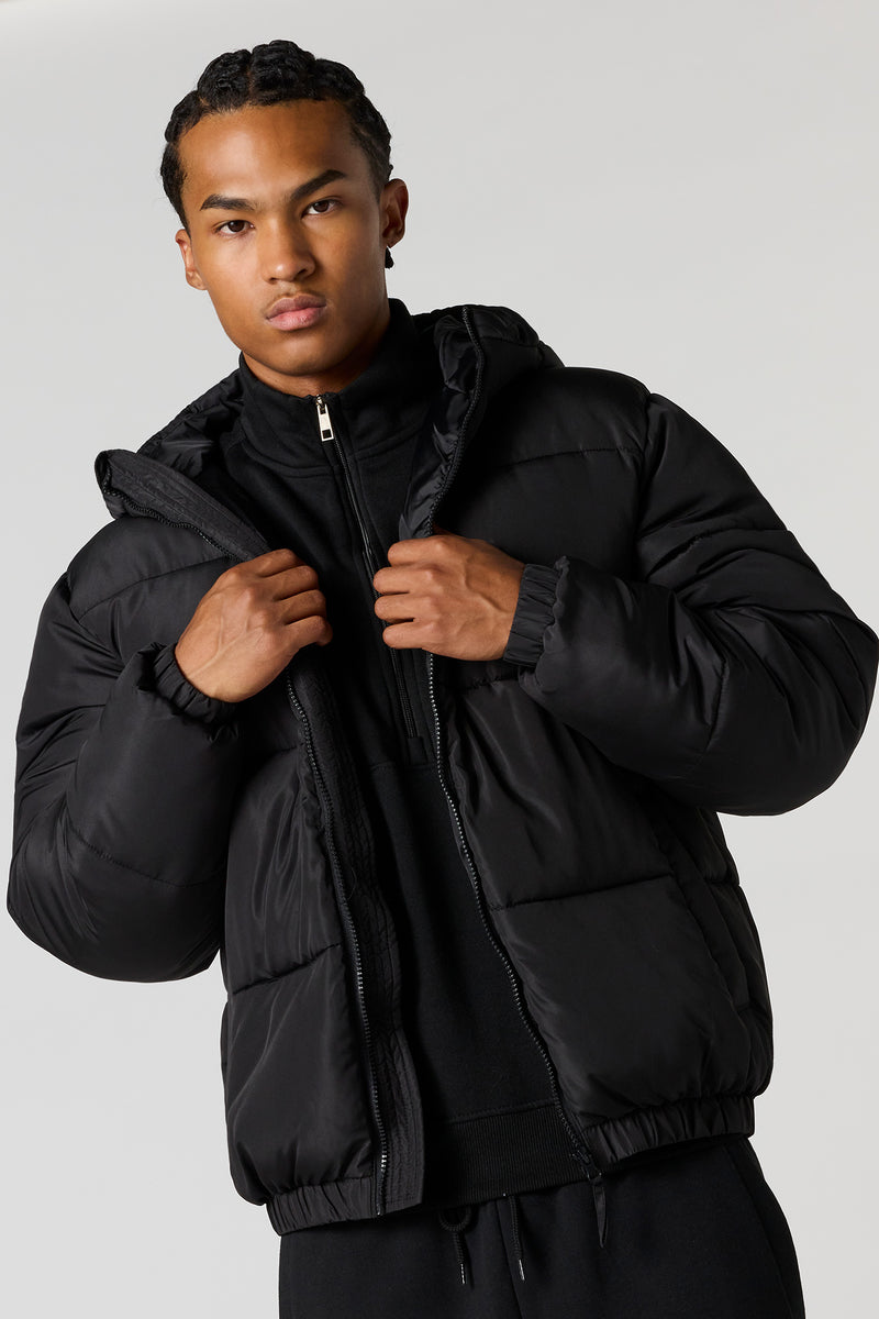 Hooded Bomber Puffer Jacket