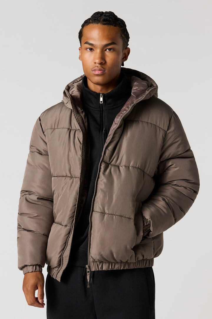 Blouson aviateur bouffant à capuchon